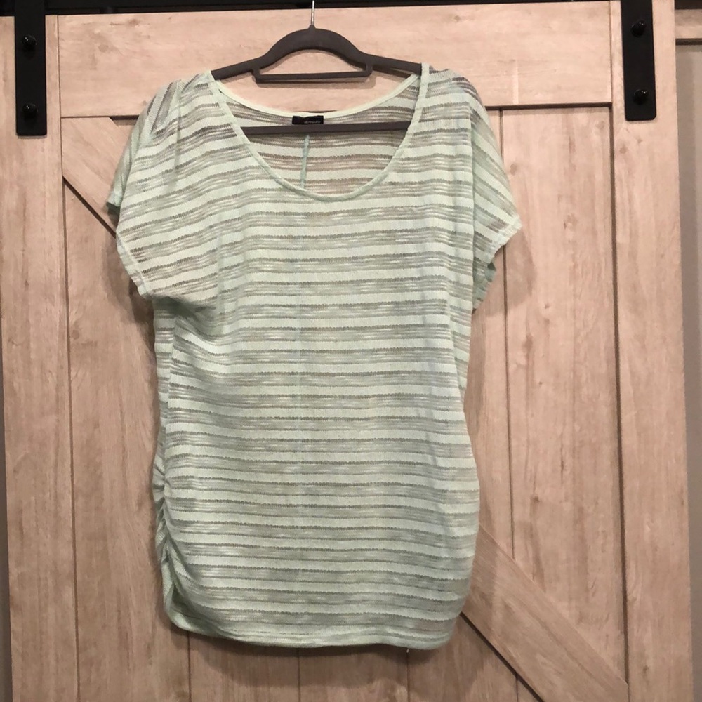Light Mint Sheer Blouse with ruched sides